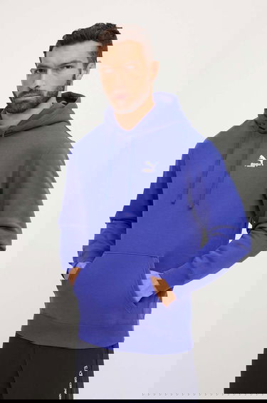 Mikina Puma Classics Hoodie with Hood and Print Modrá | 535596, 0