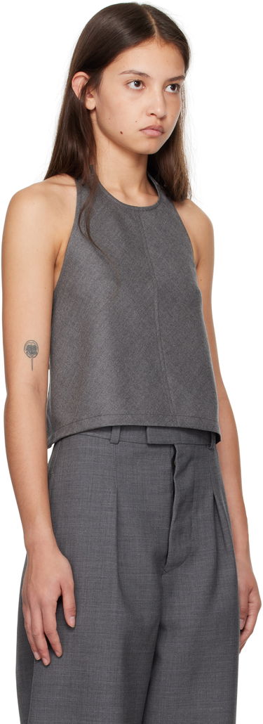 Tielko WARDROBE.NYC WARDROBE.NYC Halter Neck Sleeveless Top Šedá | W1058F24FL, 1