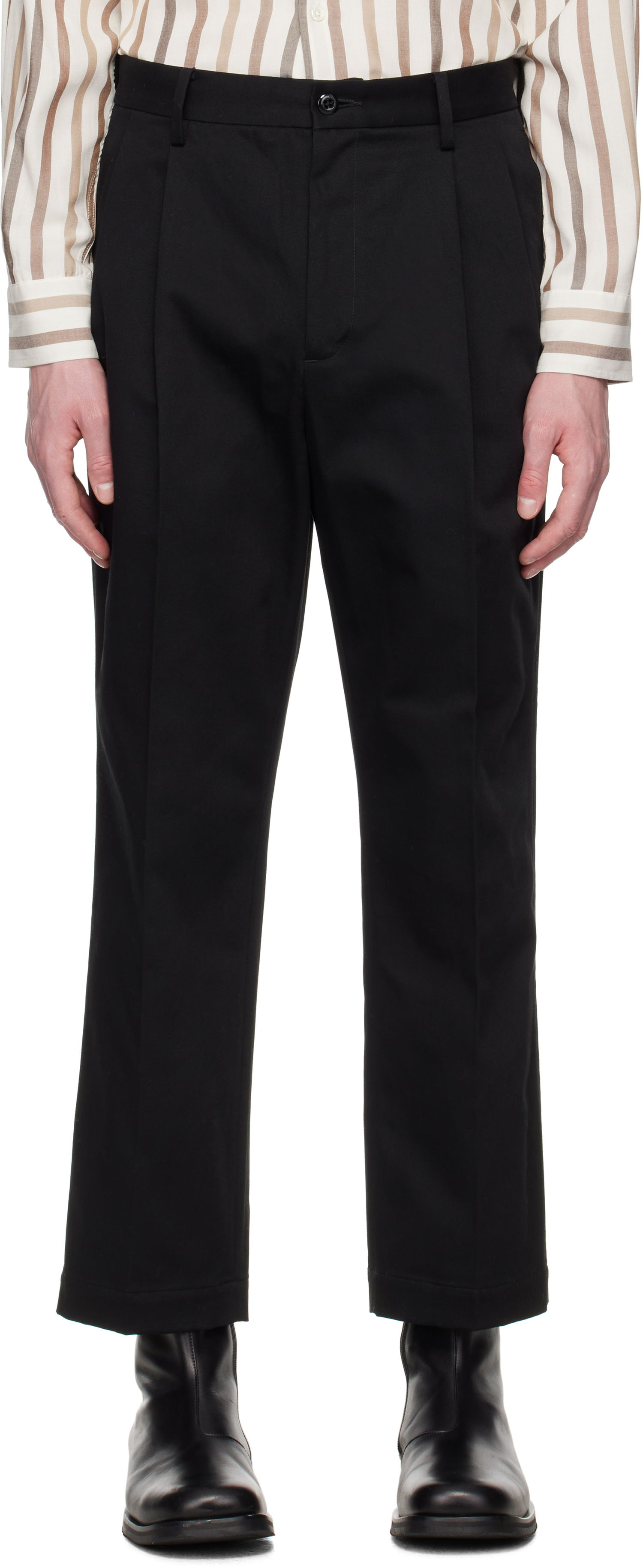 Nohavice WACKO MARIA WACKO MARIA Double Pleated Chino Trousers Čierna | 25SS-WMP-PT13, 0