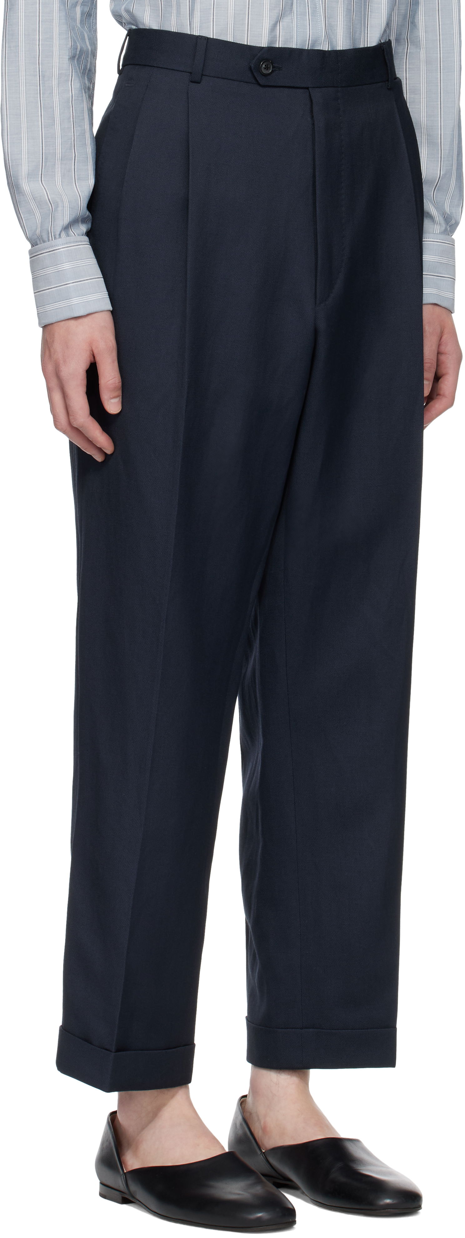 Nohavice Maison Margiela Maison Margiela Turn-up Trousers Navy | S50KA0669 M35287, 1