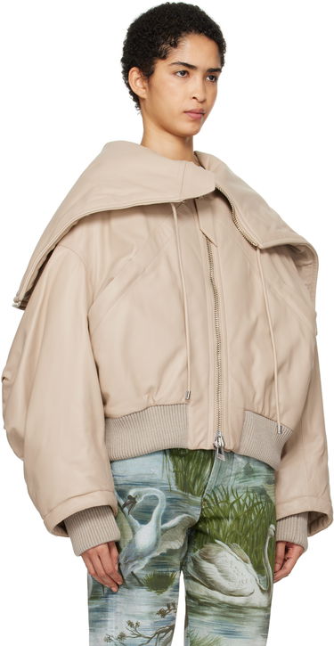 Bomber bunda The Attico The Attico Padded Leather Bomber Jacket Béžová | 250WCB00062 LBT128AA, 1