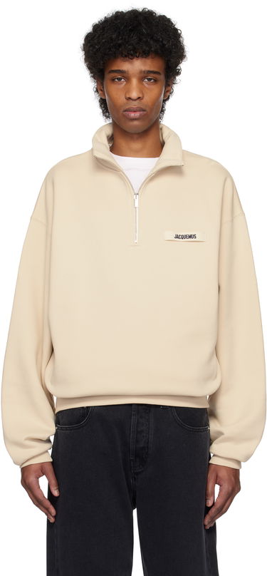 Mikina Jacquemus Jacquemus Gros Grain Zipped Rollneck Sweatshirt Béžová | 25E255JS283-2458, 0