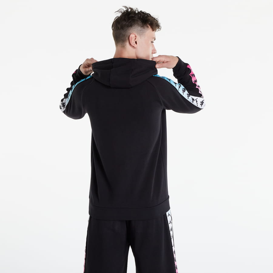 Mikina Kappa Banda Hurry Degrade Hoodie Čierna | 32157YW BLACK, 1