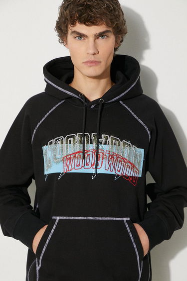 Mikina WOOD WOOD Fred IVY Assemblage Hoodie Čierna | 12245604.2493, 0