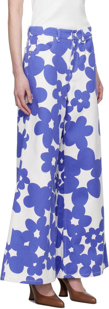 Nohavice Marni Marni Floral Print Wide-Leg Trousers Biela | PAMA0514S0 UTC462, 1