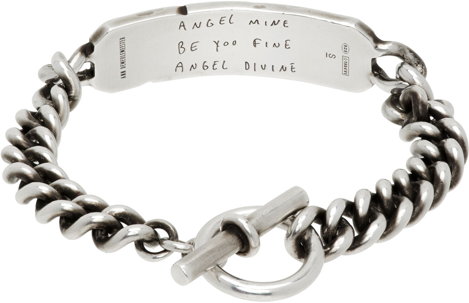 Náramok Ann Demeulemeester Ann Demeulemeester Silver-Tone Quote Chain Bracelet Metalická | B0013095-JW020-070, 1