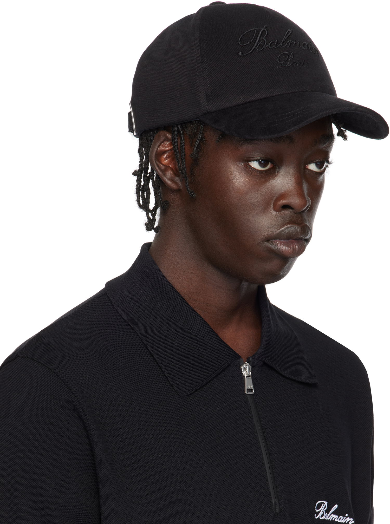 Šiltovka Balmain Cotton Baseball Cap Čierna | EH1XA231CD29, 1