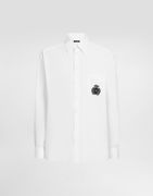 Dolce & Gabbana Heraldic Patch Linen Shirt