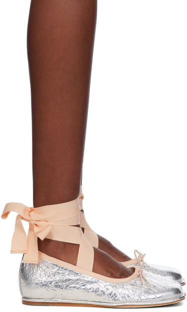 Starostlivosť o obuv Simone Rocha Simone Rocha Ribbon Bow Ballerina Flats Metalická | RMP17 0781, 0