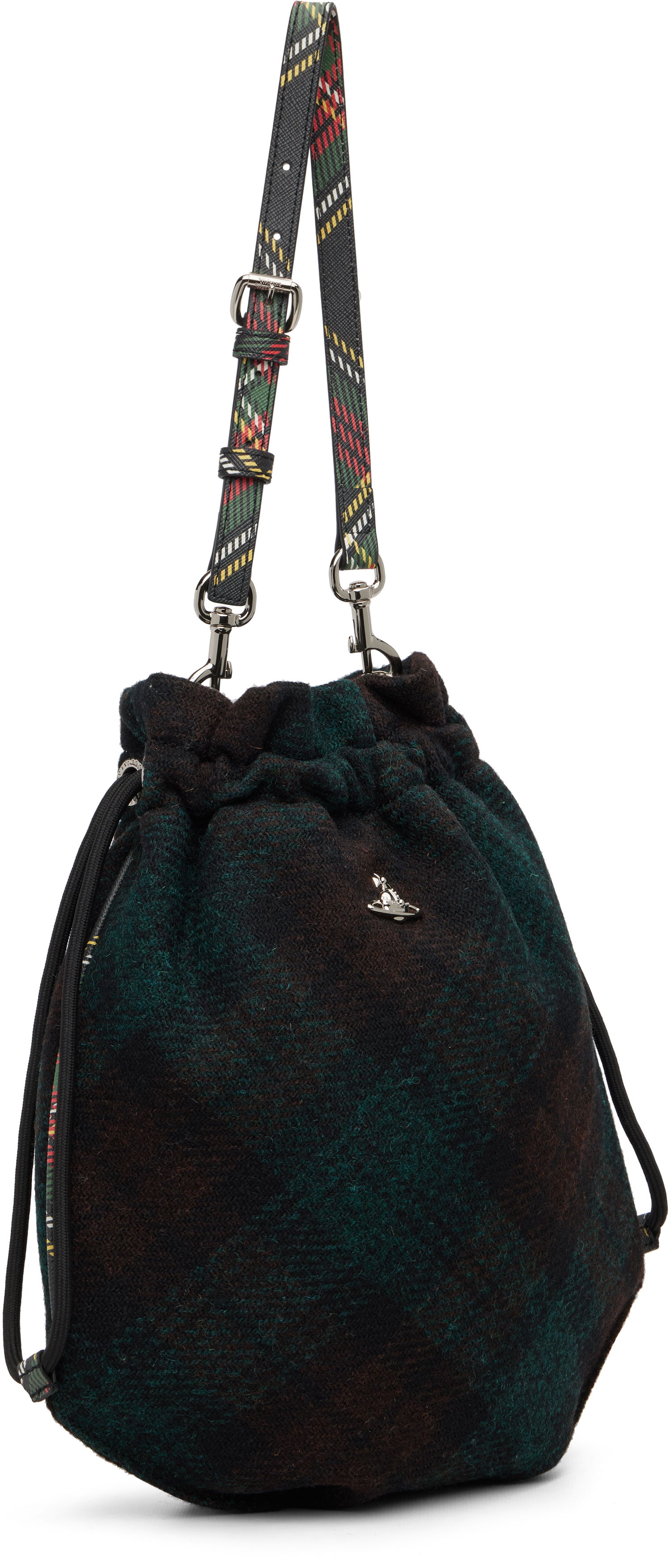 Taška cez rameno Vivienne Westwood Tartan Drawstring Shoulder Pouch Rôznofarebný | 57010006U-W018E-, 1