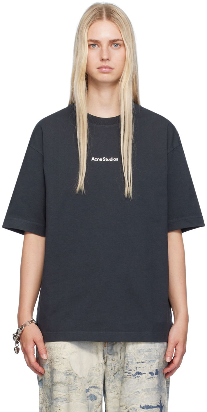 Tričko Acne Studios Black Printed T-Shirt Čierna | CL0274-