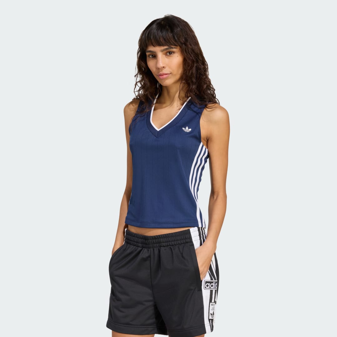Tielko adidas Originals V-Neck Tank Top Adidas Originals Modrá | KD2280, 0
