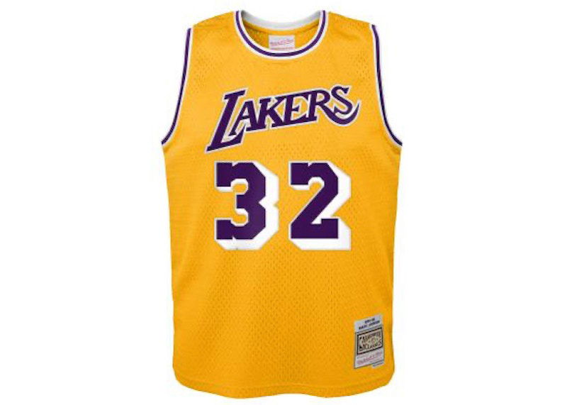 Dres Mitchell & Ness Mitchell & Ness Los Angeles Lakers Magic Johnson Swingman Jersey Žltá | 9N2B7BHM0-LAKMJ-Y84, 0