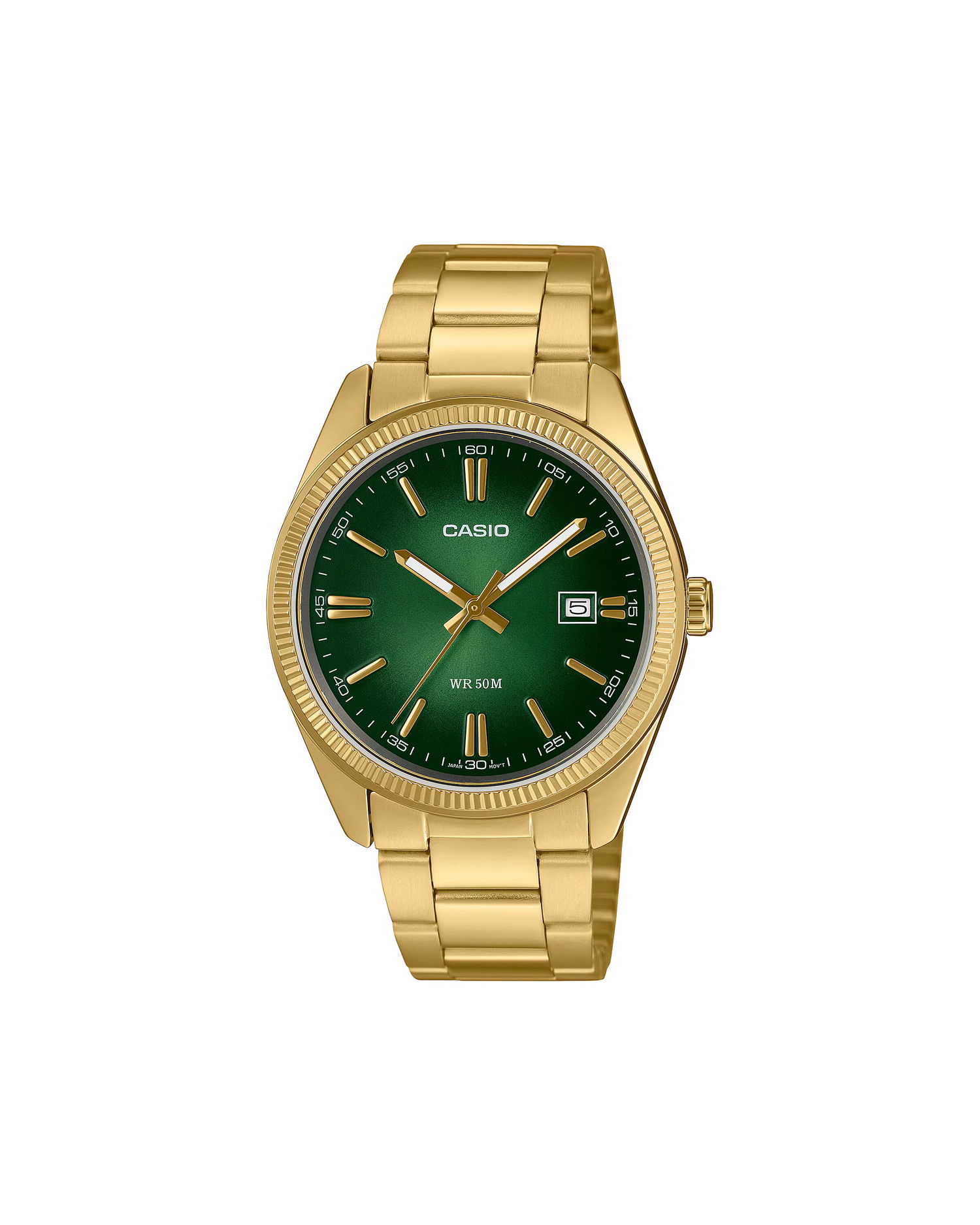 Hodinky CASIO Wrist Watch with Green Dial and Gold Bracelet undefined | MTP-1302PGC-3AVEF, 0