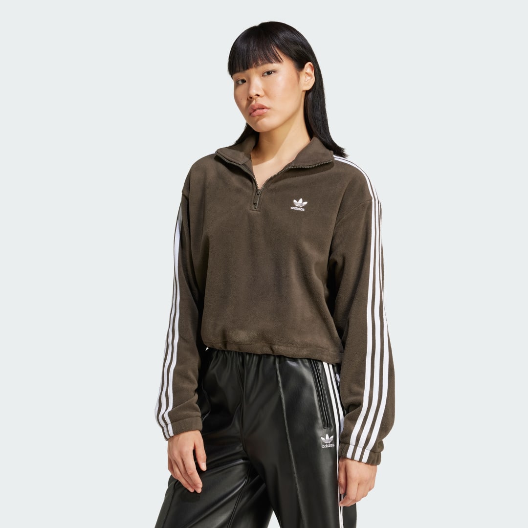 Mikina adidas Performance Polar Fleece 1/2 Zip Loose Hnedá | IW3164, 0
