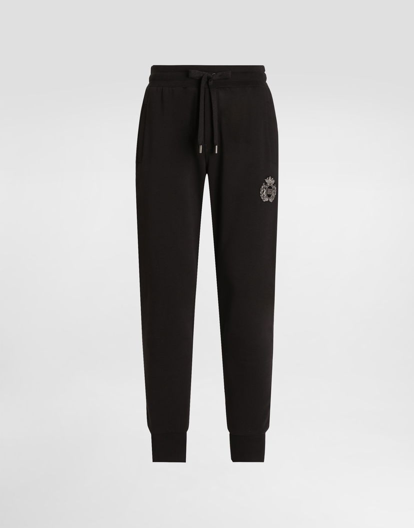 Tepláky Dolce & Gabbana Dolce & Gabbana Jersey Trousers with Heraldic Patch Čierna | GP07TZG7PJ7N0000