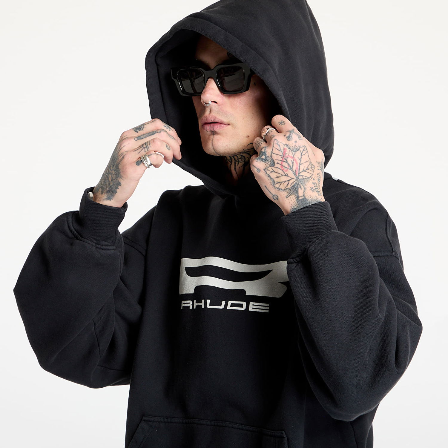 Mikina Rhude Rhude Campione Hoodie Čierna | RHSS25HO070122306, 1