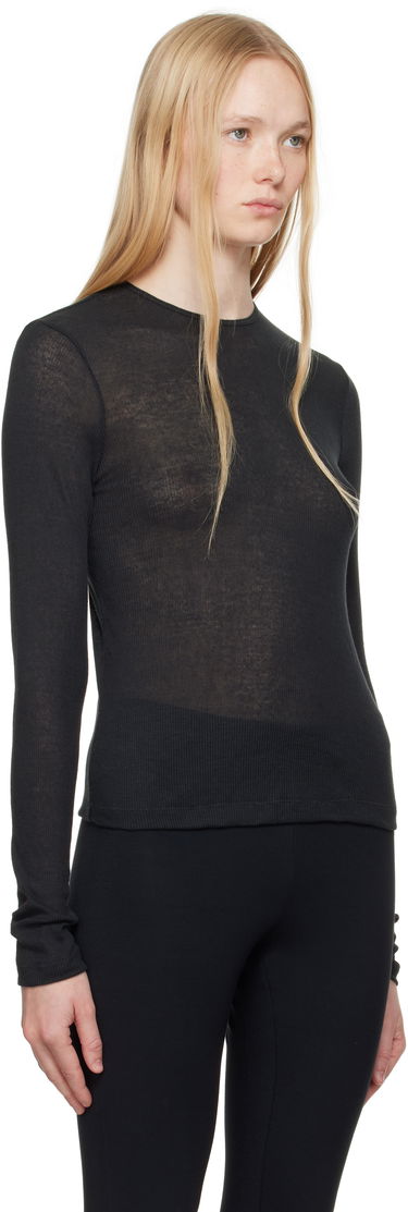 Tričko SKIMS SKIMS Sheer Cotton Long Sleeve T-Shirt Biela | TP-LST-4270, 4