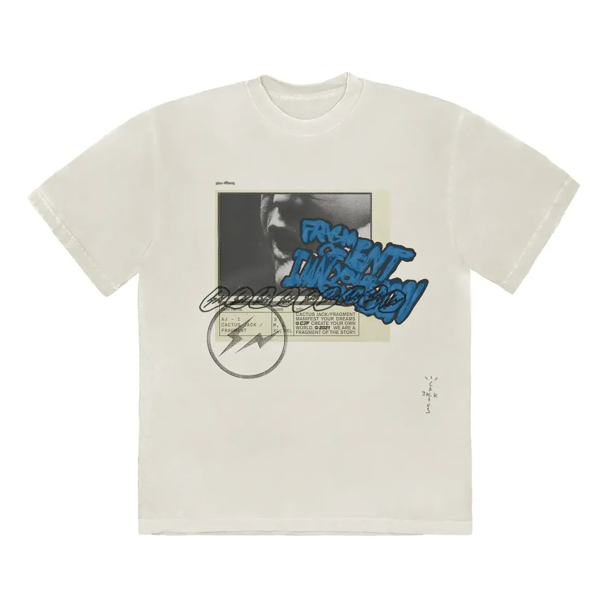 Tričko Cactus Jack by Travis Scott Travis Scott Cactus Jack x Fragment Manifest T-Shirt Biela | CJFM-SS03, 0
