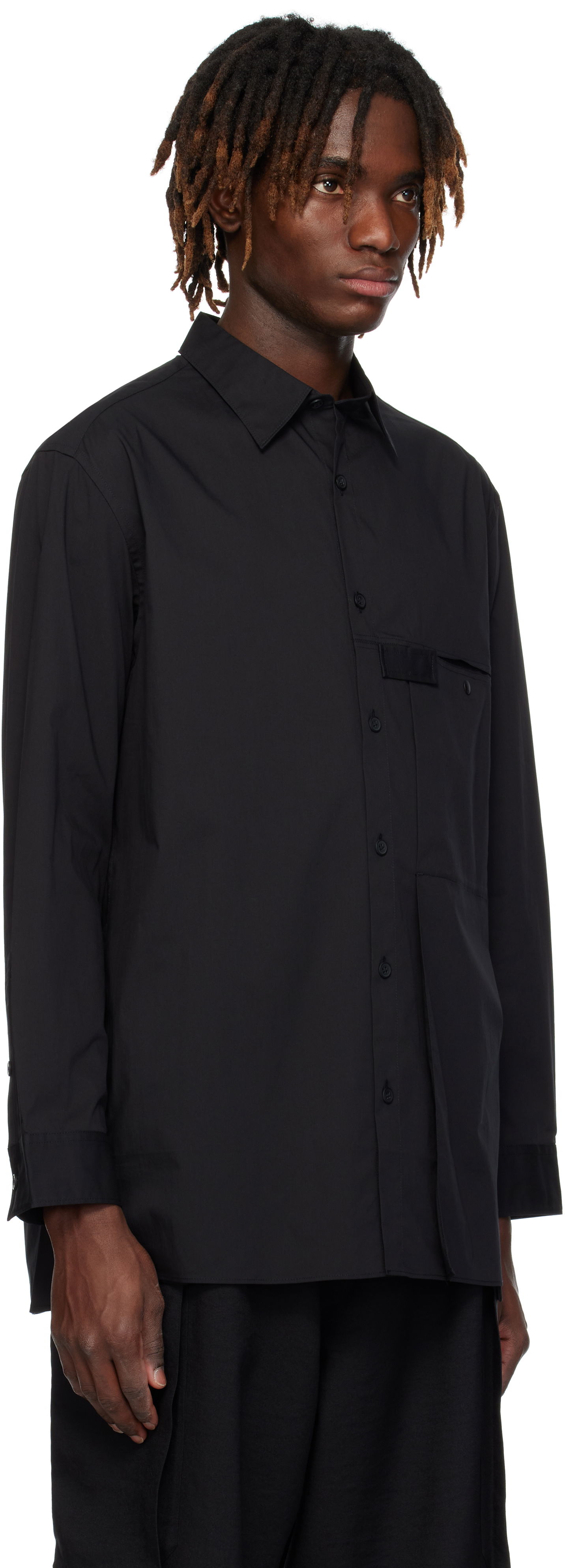 Košeľa Y-3 Y-3 Pleated Pocket Shirt Čierna | JI7082, 1