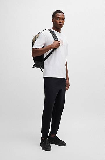 Tričko BOSS BOSS Relaxed-Fit Interlock Cotton T-Shirt with Gloss Artwork Biela | 50525231, 1
