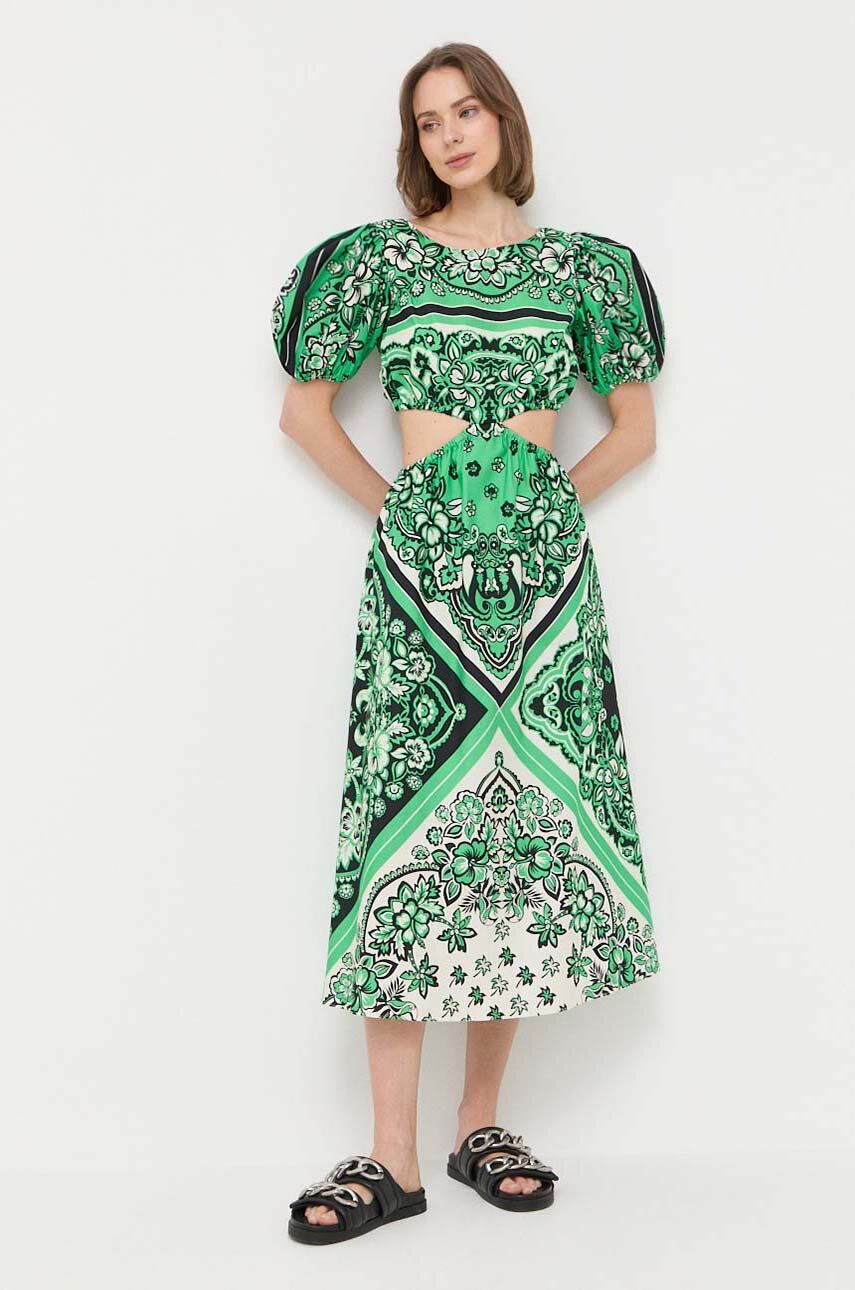 Šaty Valentino Cotton Dress Zelené | 2R0VAHK06SM, 0