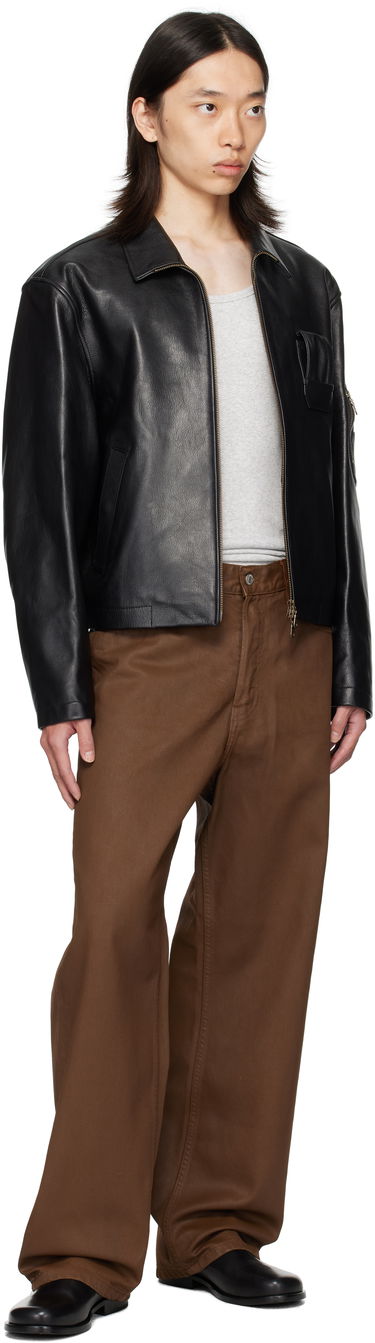 Džínsy Dries Van Noten Dries Van Noten Loose Fit Coated Jeans Hnedá | 252-020927-2383, 3