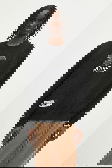 Mikina AAPE by A Bathing Ape AAPE Main Crew Neck Sweatshirt Čierna | AAPSWMB385XXN, 0