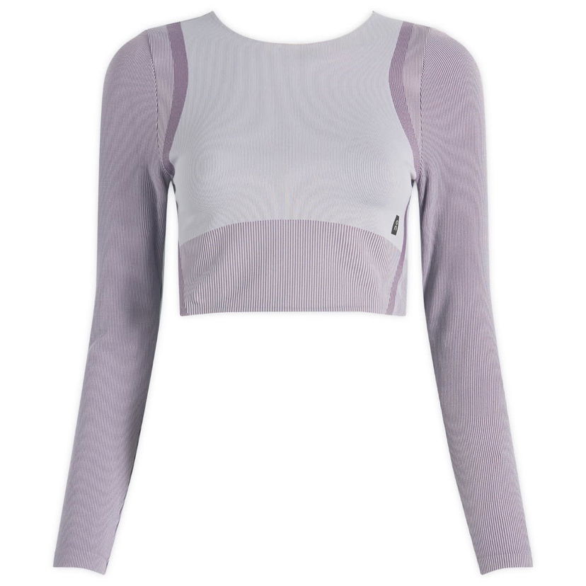 Crop Top On Running Studio Knit Long Sleeve Crop Top Fialová | 1WF10263857
