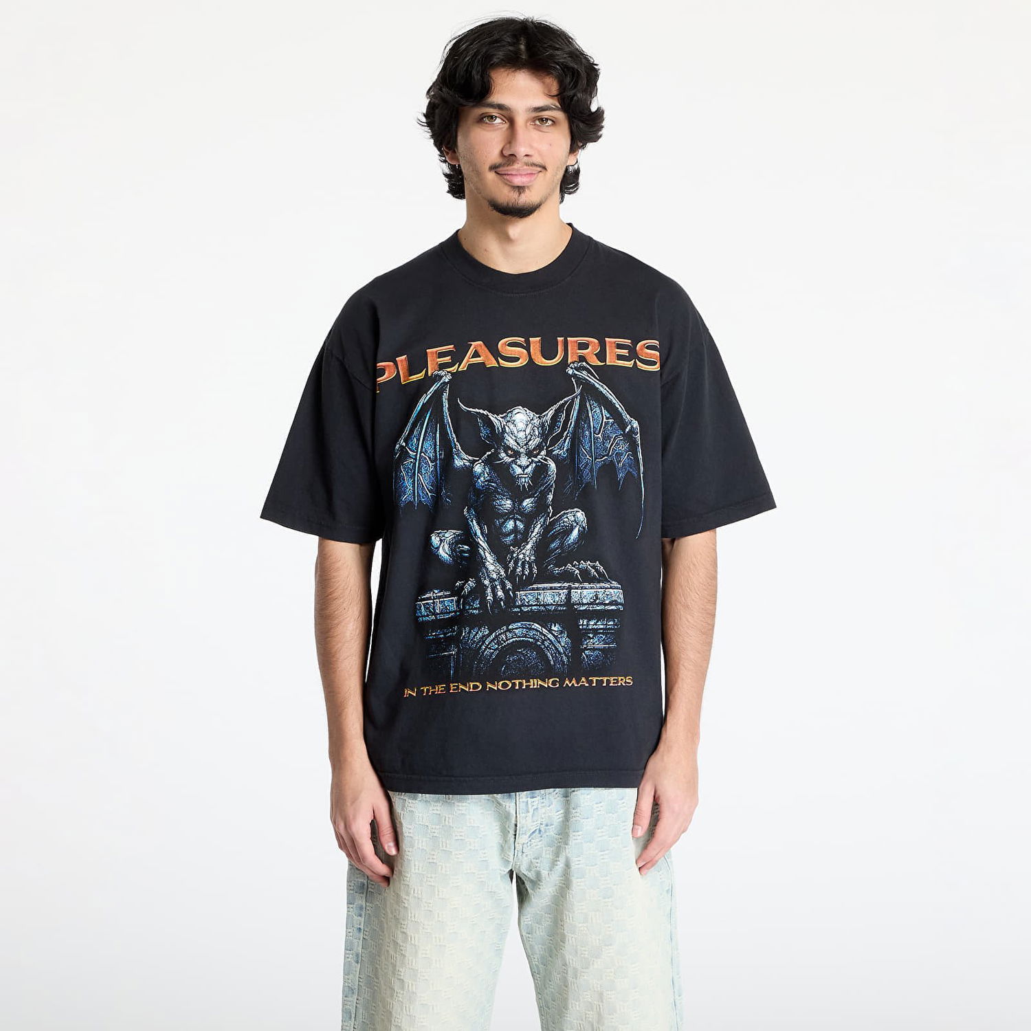 Tričko Pleasures PLEASURES Gargoyle Graphic T-Shirt Čierna | P25SP060 BLACK, 0