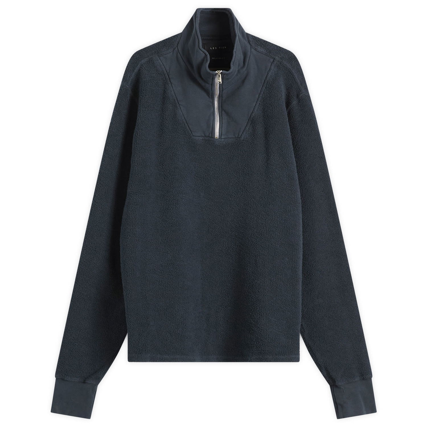 Sveter LES TIEN Inside Out Half Zip Yacht Pullover, Size Large Navy | CF-1149-IO-FB, 0
