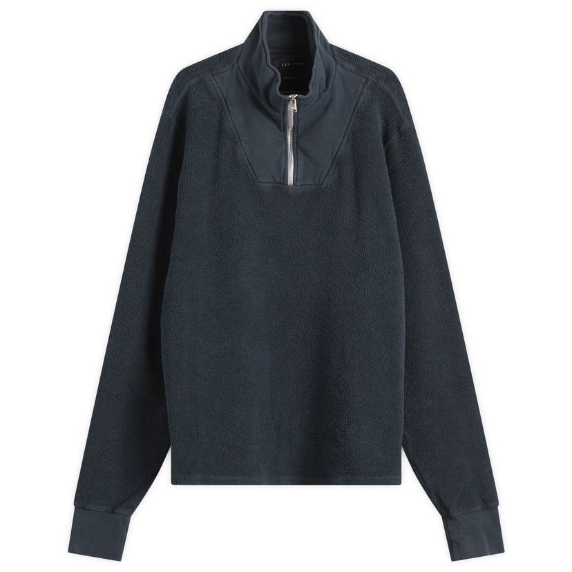 Sveter LES TIEN Inside Out Half Zip Yacht Pullover, Size Large Navy | CF-1149-IO-FB