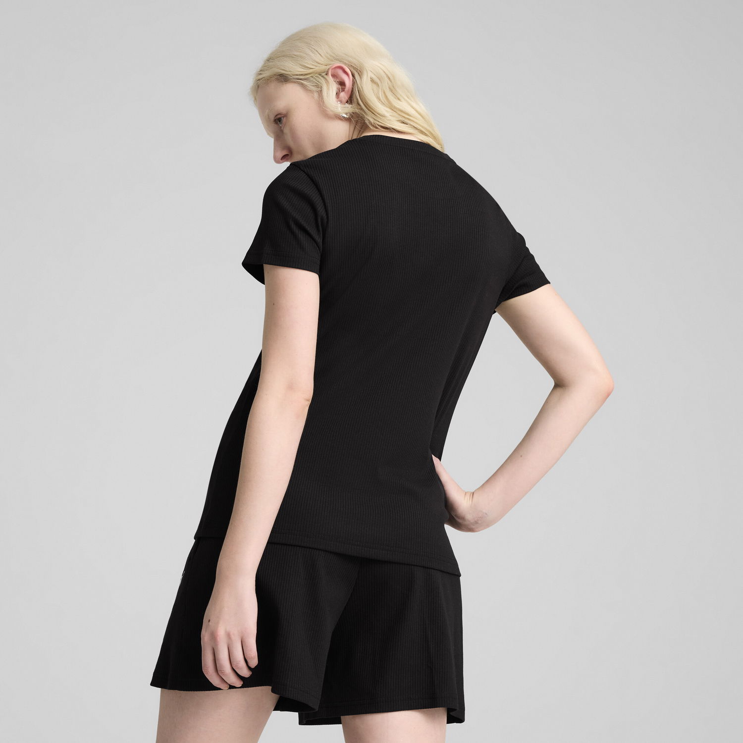 Tričko Puma ESS Elevated Ribbed T-Shirt Čierna | 685021_01, 1