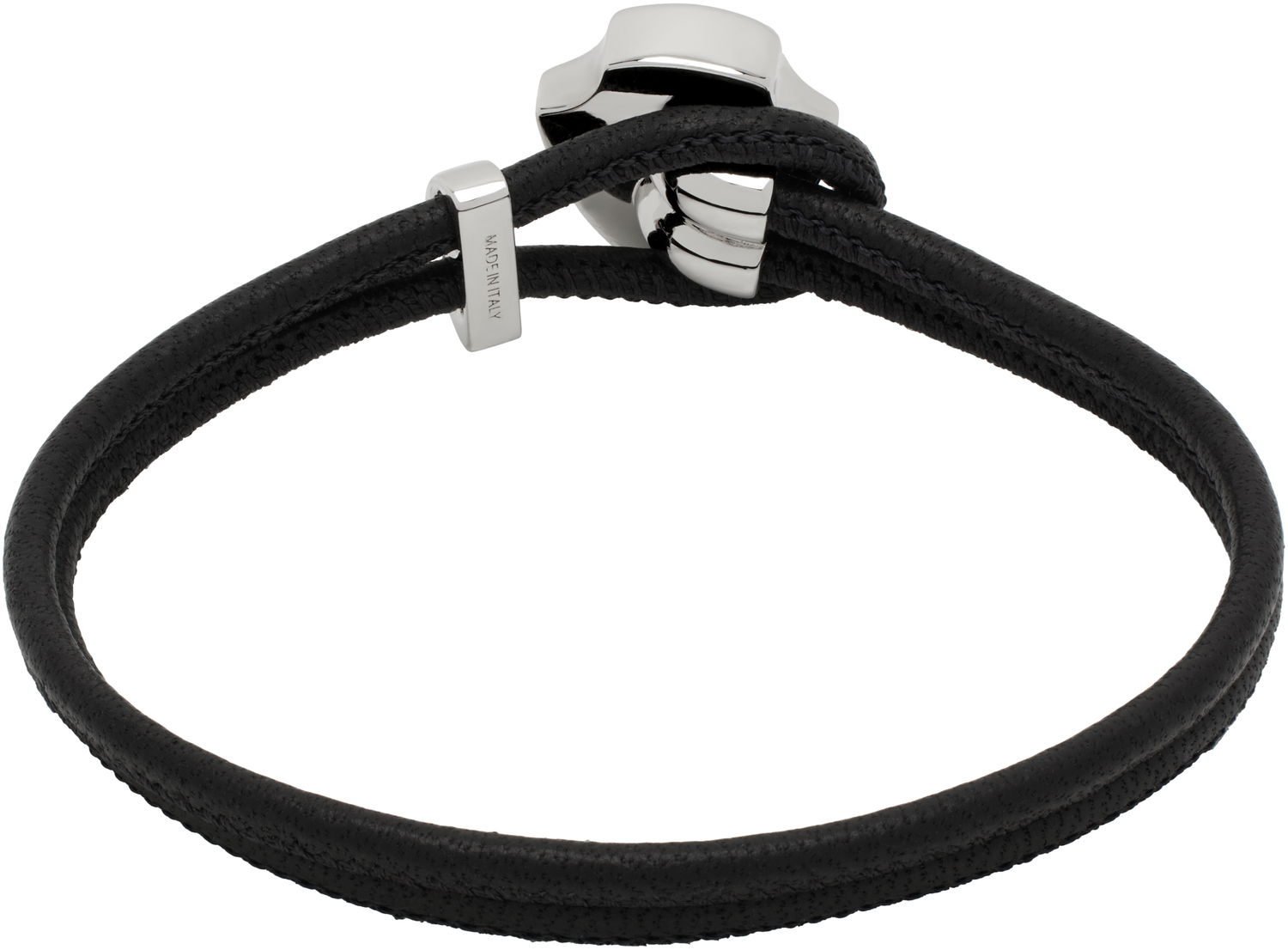 Náramok Burberry Leather Bracelet with Metal Shield Čierna | 8105614, 1