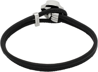 Náramok Burberry Leather Bracelet with Metal Shield Čierna | 8105614, 1