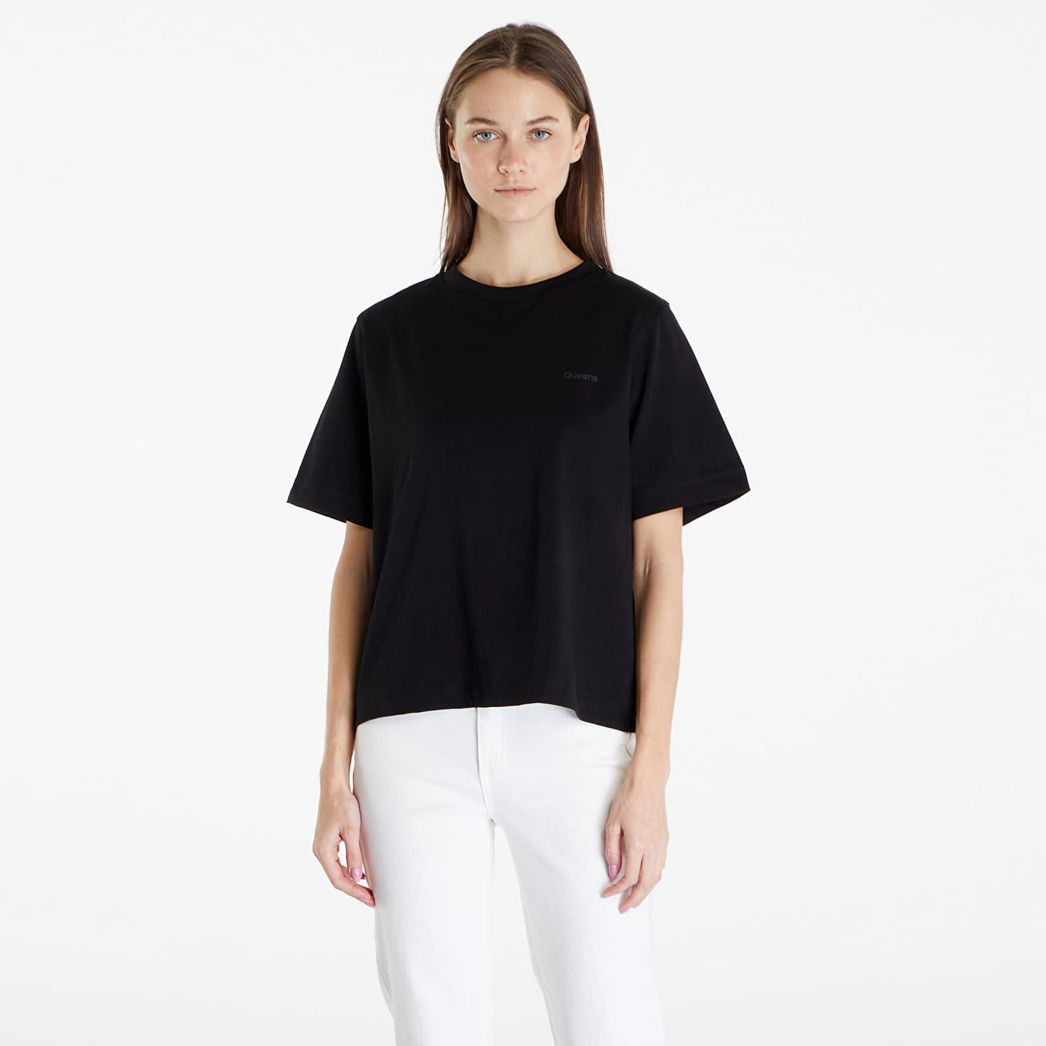 Tričko Queens Essential T-Shirt With Tonal Print Black Čierna | QNS_001, 0