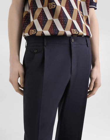 Nohavice Dolce & Gabbana Dolce & Gabbana Silk and Gabardine Trousers Čierna | GV4EETFUTAXB3681, 3