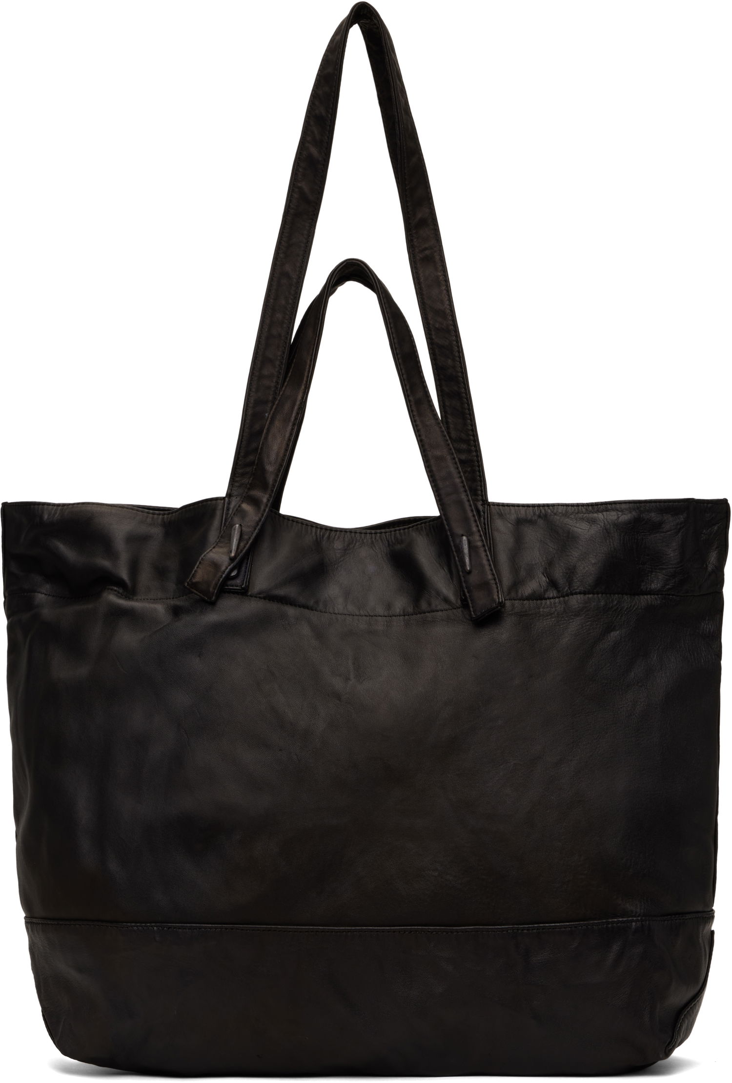 Tote bag Yohji Yamamoto YOHJI YAMAMOTO Horse Double Handle Leather Tote Čierna | HP-I01-770, 0