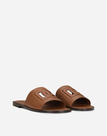 Doplnky Dolce & Gabbana Dolce & Gabbana Calfskin Sliders Hnedá | A80397AO60281236, 1