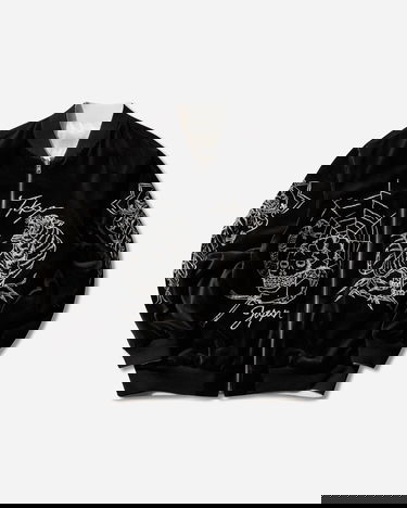 Bomber bunda Neighborhood Velvet Tokyo Japan Souvenir Jacket Čierna | 252AQNH-JKM03 BLACK, 1