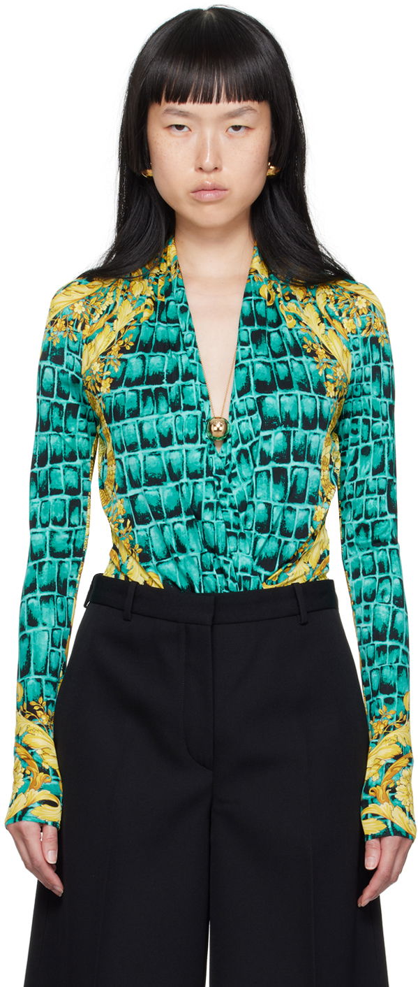 Tričko Versace Baroccodile Bodysuit Modrá | 1005321_1A08942, 0