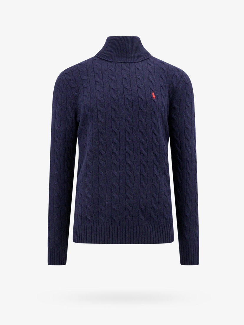 Sveter Polo by Ralph Lauren Turtleneck Cable-Knit Modrá | 710876836005