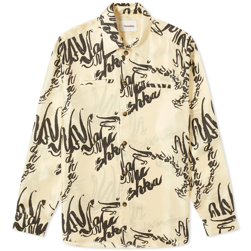 Košeľa Nanushka Sabrin Printed Shirt Béžová | NW24RSSH01371