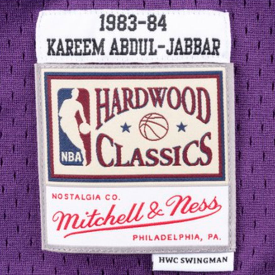 Dres Mitchell & Ness Los Angeles Lakers Kareem Abdul-Jabbar Swingman Jersey Fialová | SMJYAC18109-LALPURP83KAB, 1