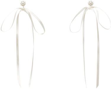 Náušnice Simone Rocha Simone Rocha Bow Ribbon Stud Earrings Biela | ERG389 0904, 0