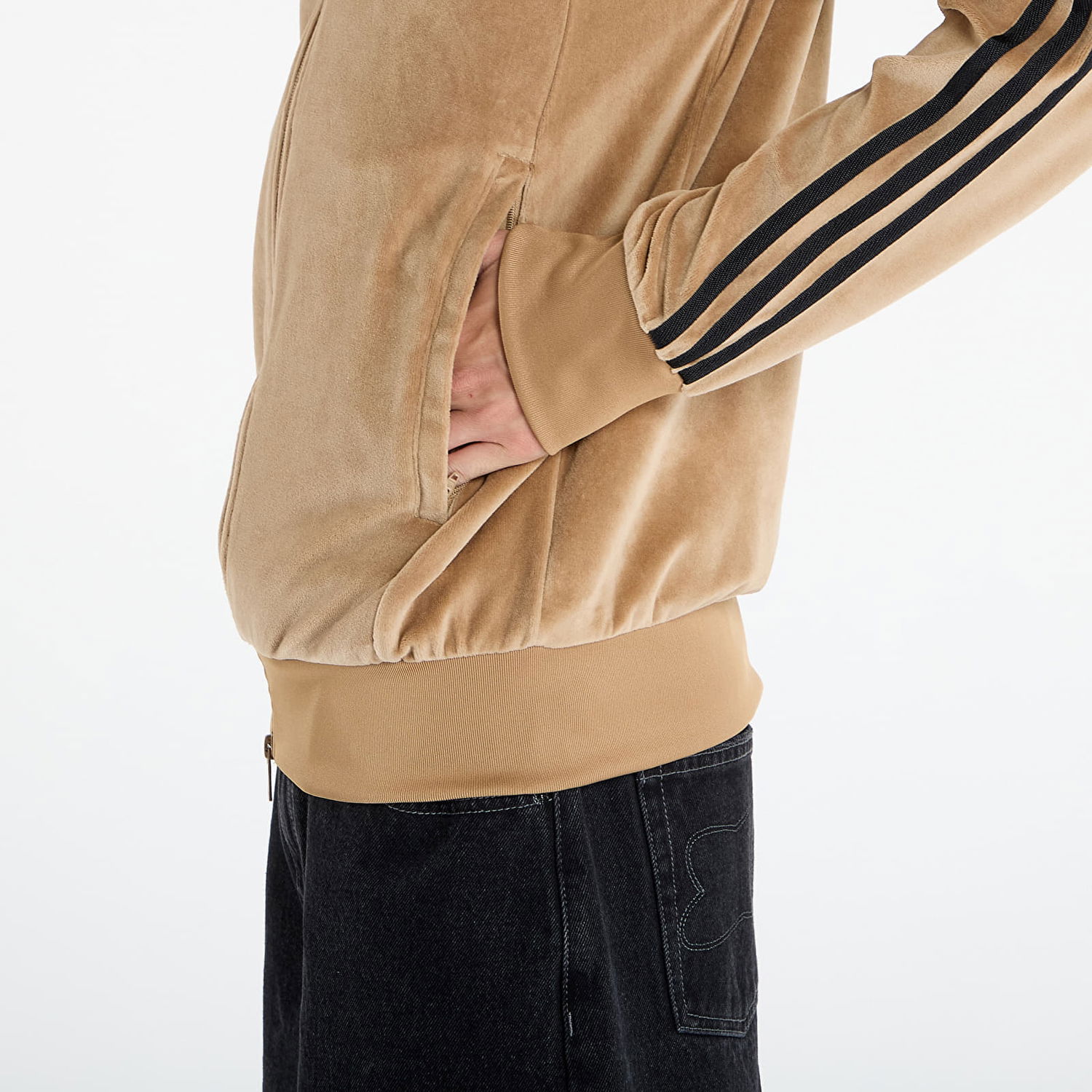 Súprava adidas Originals SST Adicolor Velour Track Top Hnedá | JX1561, 1