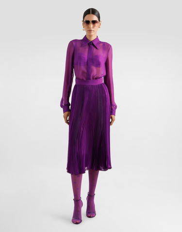 Košeľa Dolce & Gabbana Dolce & Gabbana Chiffon Silk Shirt Fialová | F5T63TFU1ATF0571, 1