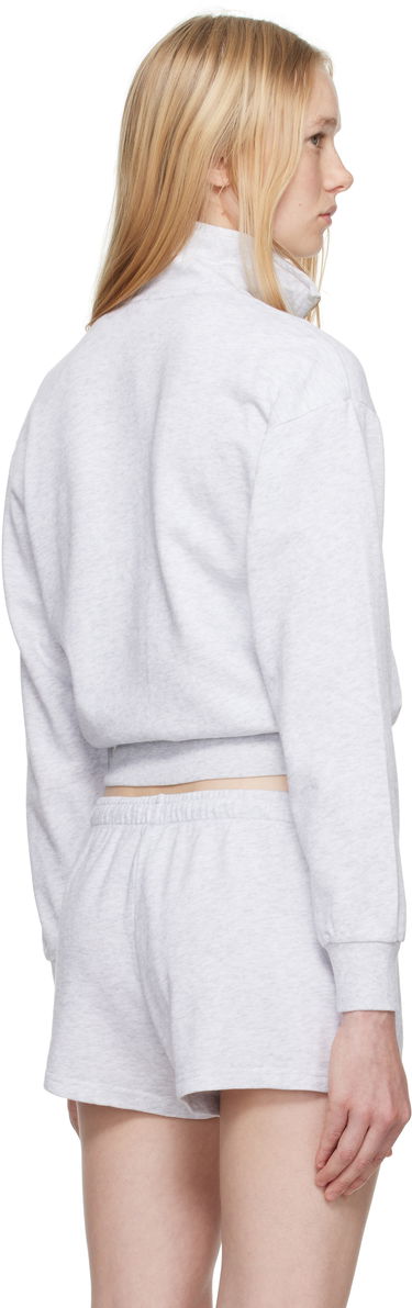 Sveter SKIMS SKIMS Lightweight Fleece Shrunken Quarter Zip Sweatshirt Šedá | PL-PLO-8155W, 2