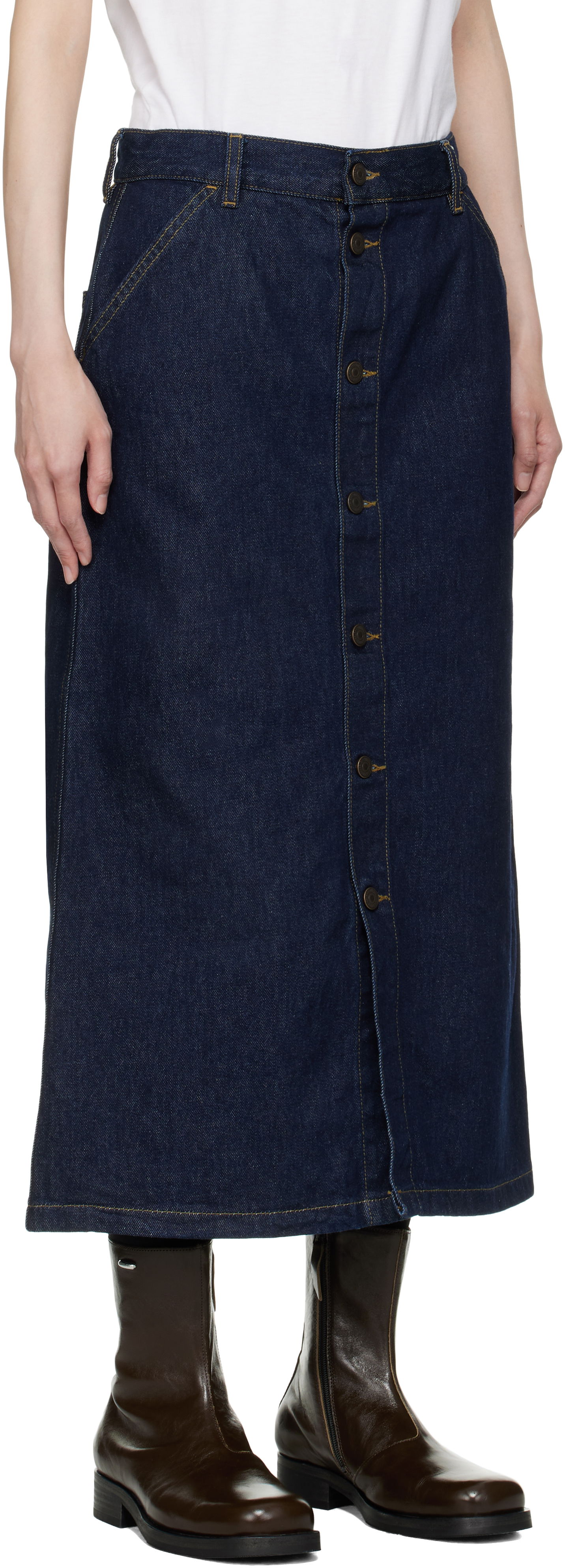 Sukňa Carhartt WIP Work In Progress Marvin Denim Midi Skirt Navy | I034647 0102, 1