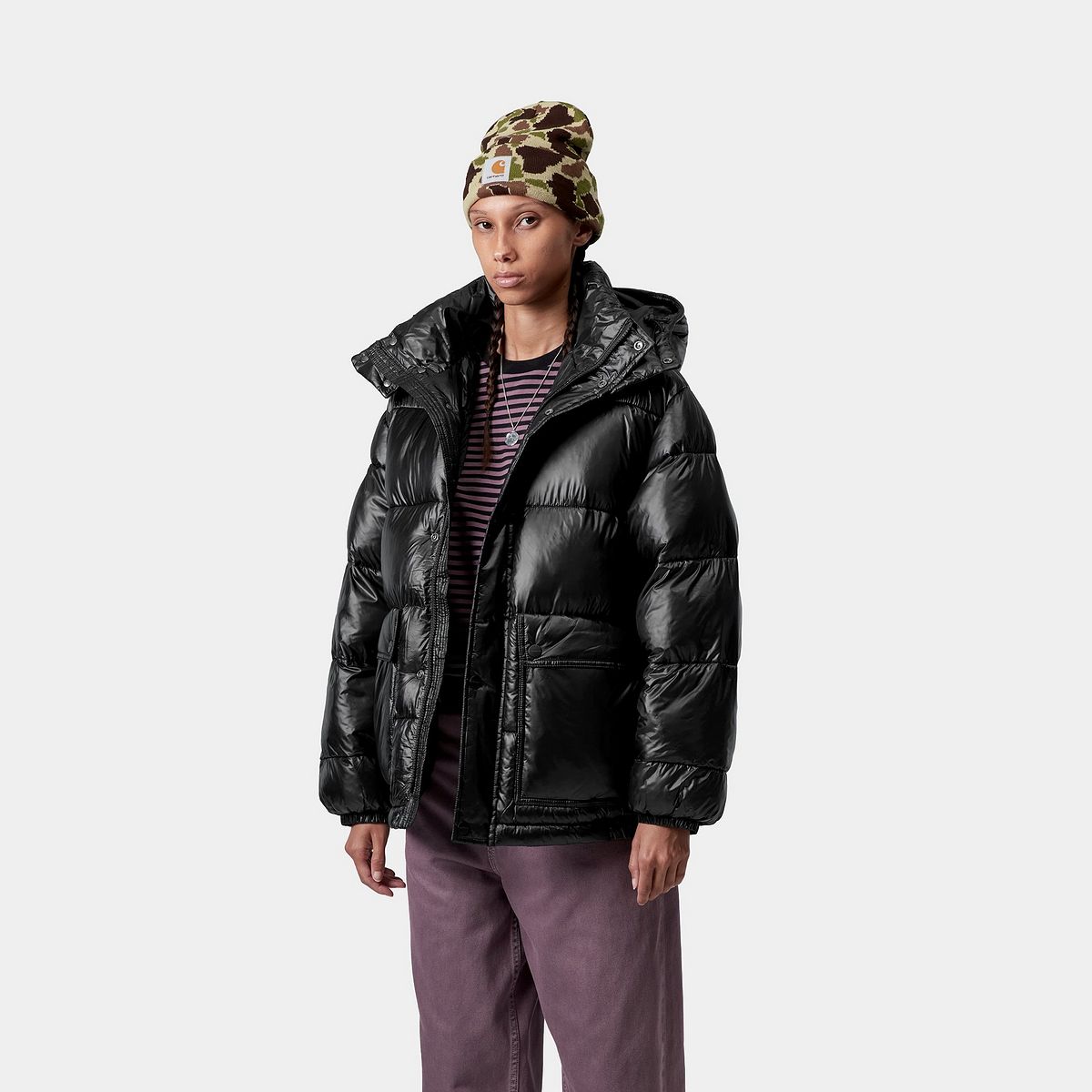 Prešívaná bunda Carhartt WIP Benson Puffer Hooded Jacket Čierna | I035370_9, 0